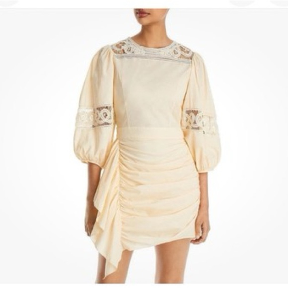 RHODE Pia Cream Cotton Lace Dress 6 | Romantic Boho Puff Sleeve - Picture 2 of 7